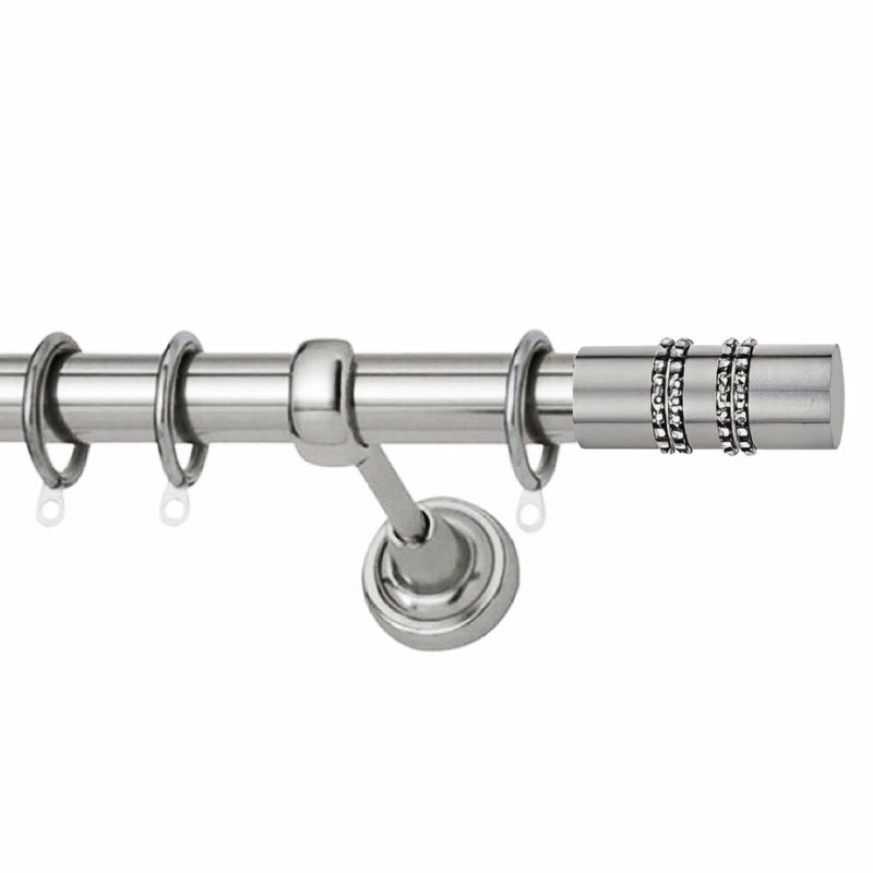 Κουρτινόξυλα agiovlasitishome - ΣΗΜΑΝΤΙΚΟ: Σε περίπτωση διαφοράς τιμής από το κατάστημα ισχύει παντα και μόνο η τιμή του καταστήματος Κουρτινόξυλο Φ25 Inox Firenze Strass Νίκελ Σατινέ